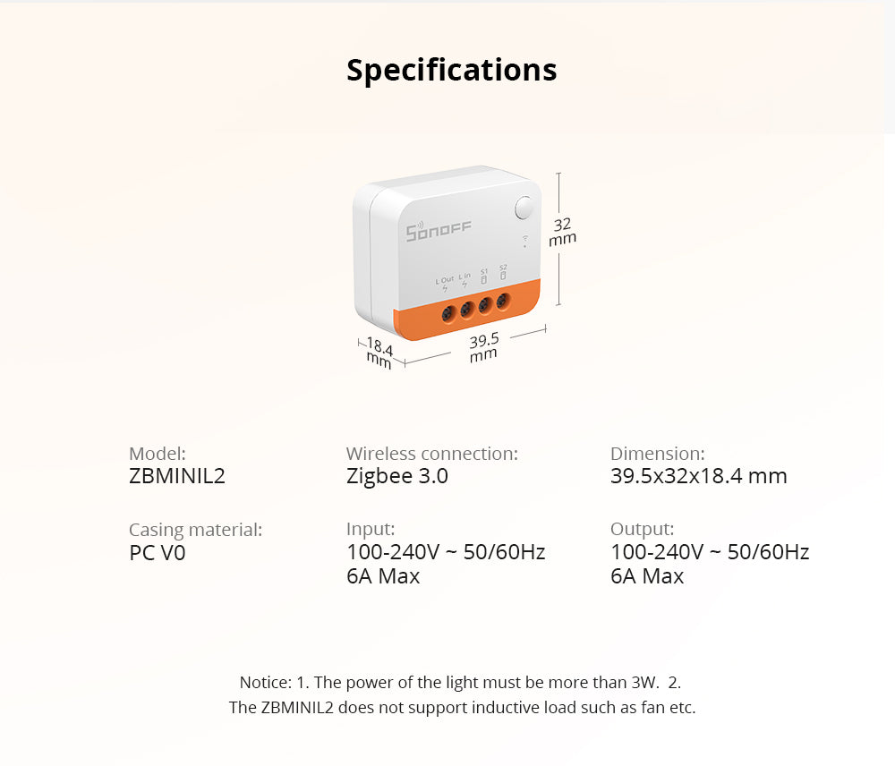 SONOFF ZBMINI Extreme Zigbee Smart Switch ZBMINIL2 (No Neutral Required)